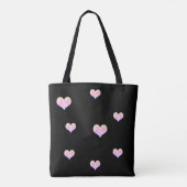 Tote Bag Pastel Floral Coeur Noir (Dos)