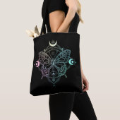 Tote Bag Pastel Goth Moon Gothic Wicca Crescent Butterfly (De près)