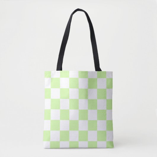 Tote Bag Pastel Green À damiers En vichy Motif (Devant)