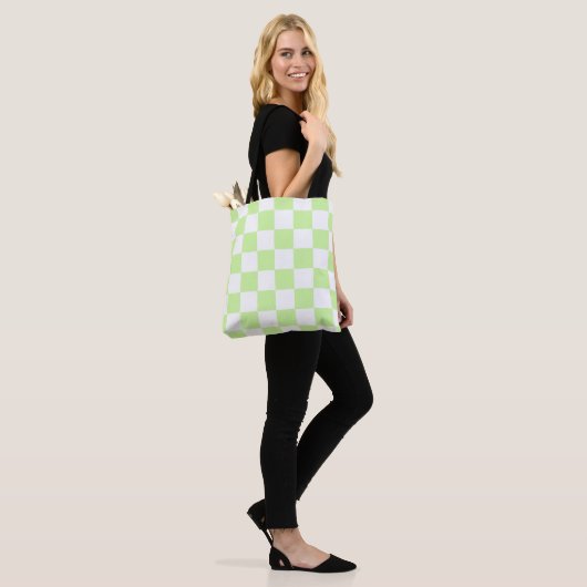 Tote Bag Pastel Green À damiers En vichy Motif (Sur le modèle)