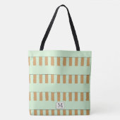 Tote Bag Pastel Green Stripes sur n'importe quel monogramme (Devant)