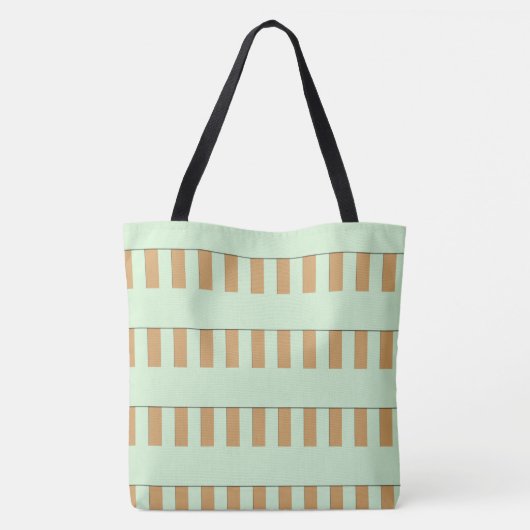 Tote Bag Pastel Green Stripes sur n'importe quel monogramme (Dos)
