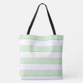 Tote Bag Pastel Green Strips sur n'importe quel Monogramme  (Dos)