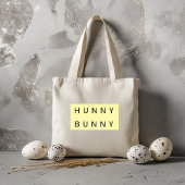 Tote Bag Pastel Jaune "Lapin Chanté" Mignonne Pâques