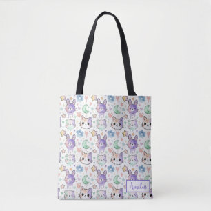 Tote Bag Pastel Kawaii Animal Mignon Aesthetic Aquarelle