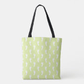 TOTE BAG PASTEL LIME VERT AVEC PETIT PIEDS BÉBÉ BLANC (Dos)