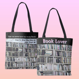 Tote Bag Pastel Livres sur étagères de bibliothèque Chic Bl