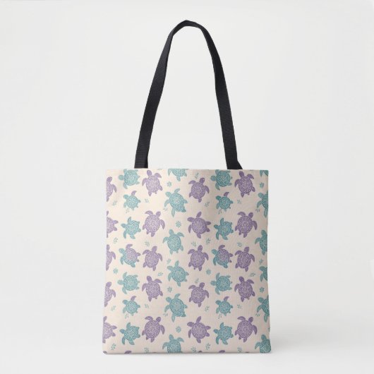 Tote Bag Pastel Mandala Turtle Pattern (Devant)