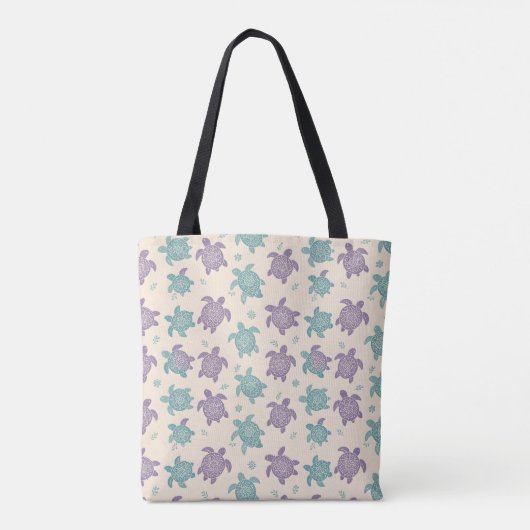 Tote Bag Pastel Mandala Turtle Pattern (Dos)