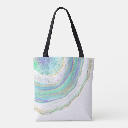 Tote Bag Pastel Marble Agate Motif avec Monogramme (Dos)