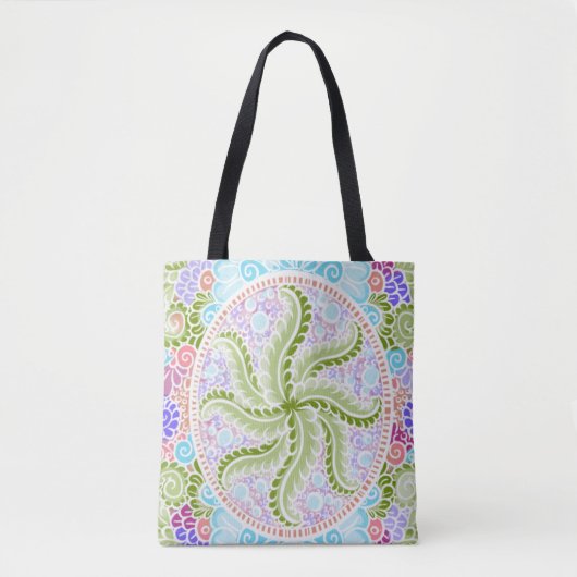 Tote Bag Pastel Nature Mandala Art (Devant)