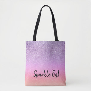 Tote Bag *~* Pastel Ombre Parties scintillant Peach Purple