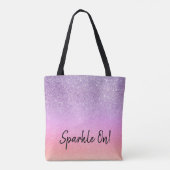 Tote Bag *~* Pastel Ombre Parties scintillant Peach Purple (Dos)