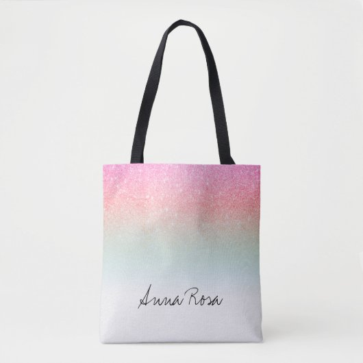 Tote Bag *~* Pastel Ombre Parties scintillant rose pâle (Devant)