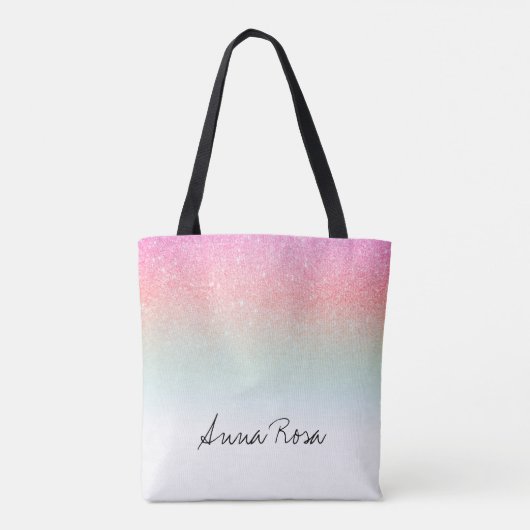 Tote Bag *~* Pastel Ombre Parties scintillant rose pâle (Dos)