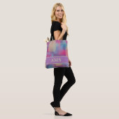 Tote Bag Pastel Patchwork Abrégé Design Initiales (Sur le modèle)