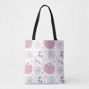 Tote Bag Pastel Pink Halloween Motif sans couture (3)