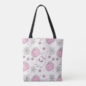 Tote Bag Pastel Pink Halloween Motif sans couture (4) (Dos)
