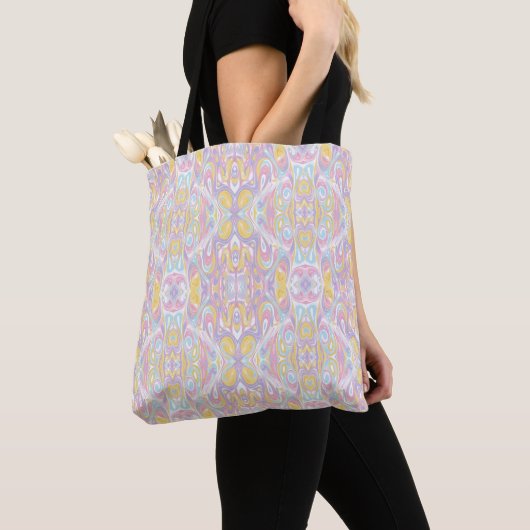 Tote Bag Pastel Psychedelic Pattern | Groovy Liquid Marble (De près)