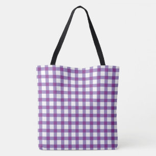 Tote Bag Pastel Purple En vichy Check Motif