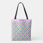 Tote Bag Pastel Rainbow Color Puzzle Nom géométrique (Dos)