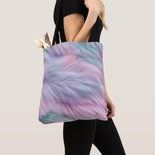 Tote Bag Pastel Rainbow Fur (De près)