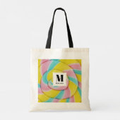 Tote Bag Pastel Rainbow Spiral Candy Photo Monogramme (Dos)