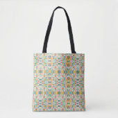 Tote Bag Pastel Retro Pattern | Geometric Pods (Devant)