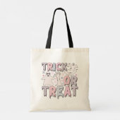 Tote Bag Pastel Rose Bleu Gris Fantômes Étoiles Trick ou tr (Dos)