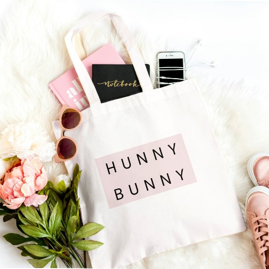 Tote Bag Pastel rose "Lapin Hunny" mignonne Pâques