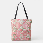 Tote Bag Pastel Rose Motif à patchwork floral (Dos)