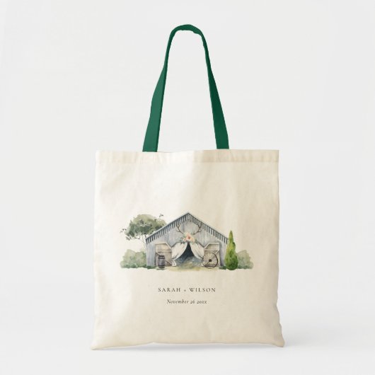 Tote Bag Pastel Rustic Dusky Barnyard Farm Mariage à thème (Devant)