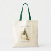 Tote Bag Pastel White Snow Tree Maisons Joyeuses Fêtes (Devant)