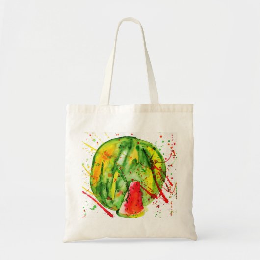 Tote Bag pastèque Abstraite couleur vive (Devant)