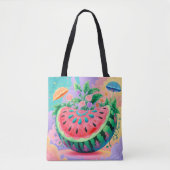 Tote Bag pastèque colorée (Devant)