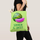 Tote Bag Pastèque fraîche et mûre avec des vibrations estiv (De près)