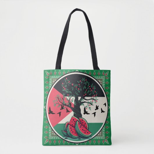 Tote Bag pastèque palestine - Liberté pour les Palestiniens (Devant)