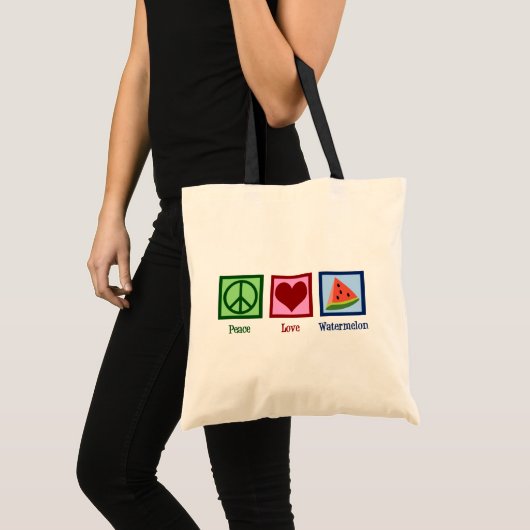 Tote Bag pastèque Peace Love (Devant (produit))