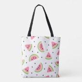 Tote Bag Pastèque rose, Graines de pastèque, Motif d'été (Dos)