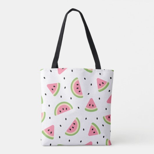 Tote Bag Pastèque rose, Graines de pastèque, Motif d'été (Dos)