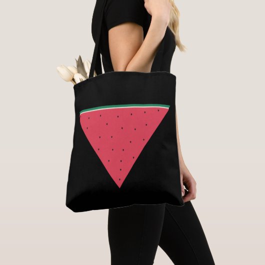 Tote Bag Pastèque sur résistance inversée au triangle rouge (De près)