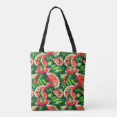 Tote Bag pastèques, chaux, feuilles de pastèque, petite cha (Dos)