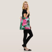 Tote Bag Pastèques, palmiers feuilles : pattes tropicales s (Sur le modèle)