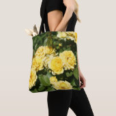 Tote Bag Patch à fleurs de rose jaune (De près)
