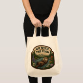 Tote Bag Patch brodé de loutre Go With The Flow (Devant (produit))