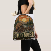 Tote Bag Patch brodé extérieur Build More Beaver (De près)