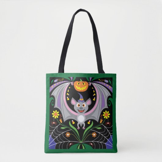 Tote Bag Patch de citrouille de minuit fou (Devant)