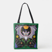 Tote Bag Patch de citrouille de minuit fou (Dos)