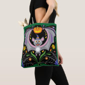 Tote Bag Patch de citrouille de minuit fou (De près)