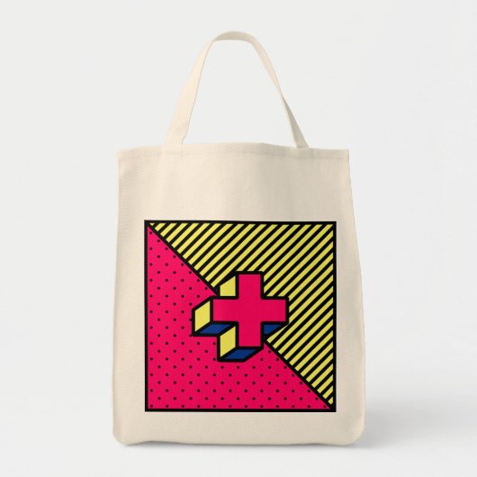 Tote Bag Patch Neo-Memphis - Signal Cross/Plus (Devant)